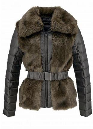 Пуховик полегшений 90 % пух куртка комбінована легка хутряна , меховушка ,р. 38 і 40