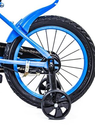 Велосипед двоколісний дитячий scale sports t13 16" дискові гальма, синього кольору5 фото
