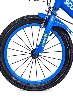 Велосипед двоколісний дитячий scale sports t13 16" дискові гальма, синього кольору4 фото