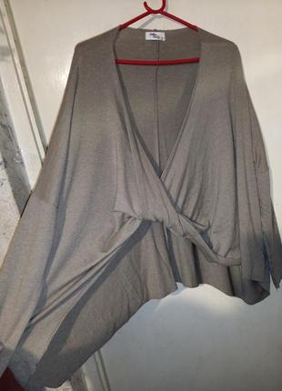 Трикотажной вязки блузка-джемпер,бохо,большого размера-оверсайз,cotton candy2 фото