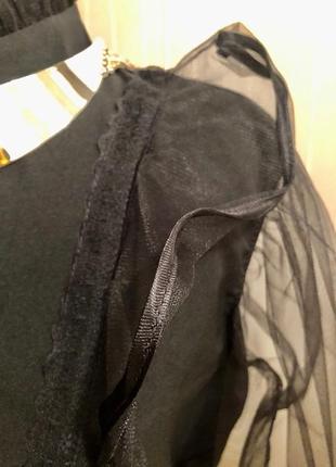 Жіночна блузка з креп-шифону з об'ємним рукавом7 фото