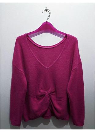 Светр з вирізом на спині шерстяний