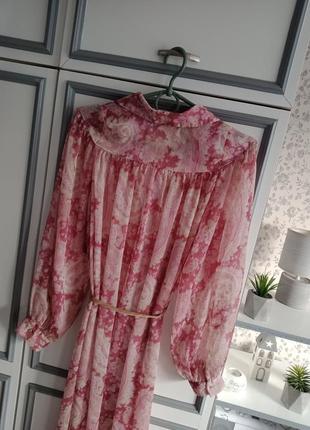 Шифоновое платье -рубашка,миди,zara,новая коллекция.5 фото