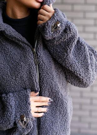 Женская куртка искусственный мех овчина6 фото