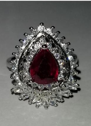 Кольцо с рубином, натуральный камень5 фото