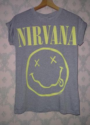 Футболка nirvana серая мерч1 фото