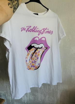 The rolling stones футболка біла, жіноча, рожева6 фото