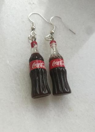 Сережки кока кола. сережки coca cola