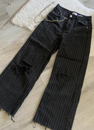 Джинсы клеш, черные, мом, бершка, плаццо, bershka, широкие