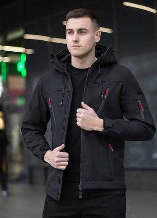 Демисезонная куртка soft shell черная 5