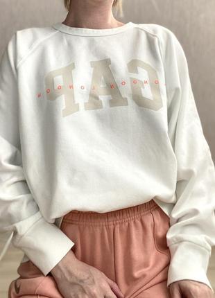 Свитшот кофта худи белая утепленный gap zara h&m levi's polo