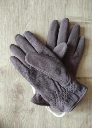 Стильные женские кожаные  перчатки echtes leder, германия. размер l ( 7 ).  .2 фото