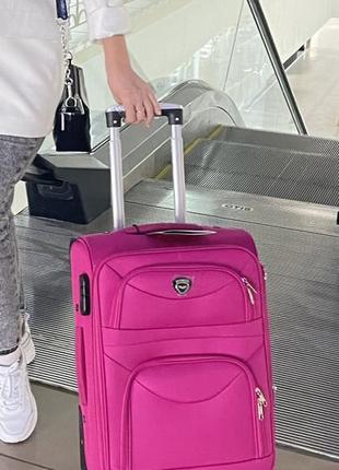 Дорожня валіза wings тканина 38л, 2,8кг рожевий