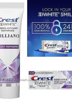 Відбілювання вищого рівня паста-полироль crest 3d white brilliance 24g, 99g, 110g-usa6 фото