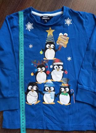 Свитшот новогодний с пингвинами2 фото