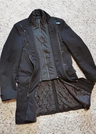 Стильне чорне чоловіче пальто zara man3 фото