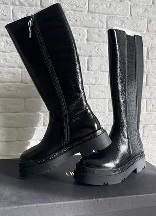 Итальянские кожаные сапоги liu jo брендовая итальянская обувь9 фото