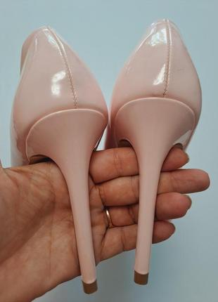 Туфли лодочки нежно розовые лакированные7 фото