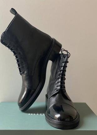 Черные кожаные ботинки minelli 401 фото