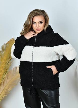 Куртка бомбер женская меховая баранчик разм.50-62