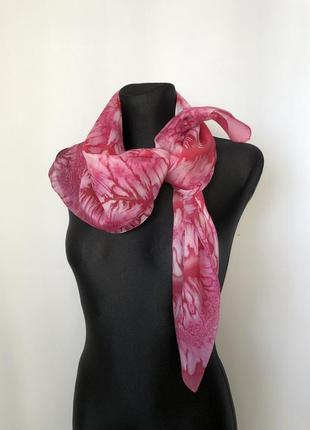 Шовкова хустка рожева тай дай шовк батик шарф шарф