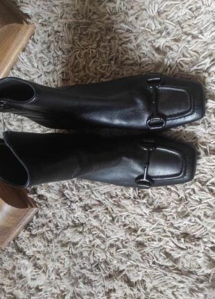 Черные кожаные итальянские ботинки3 фото