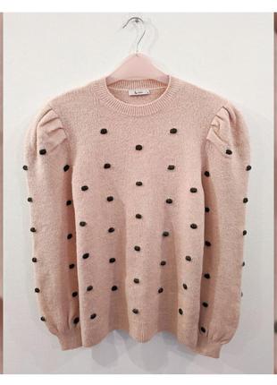 Свитер брендовый с объемными рукавами tu