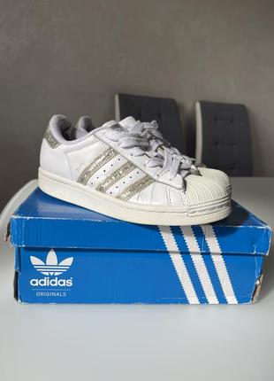 Adidas superstar кеды adidas superstar с блестящими лампасами3 фото