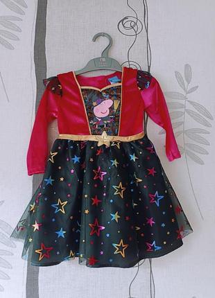 Карнавальное платье на хеллоуин со свинкой пеппой на девочку 9-12 месяцев рост 74-80 см
