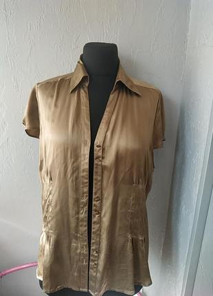 Рубашка с коротким рукавом из нат.шелка