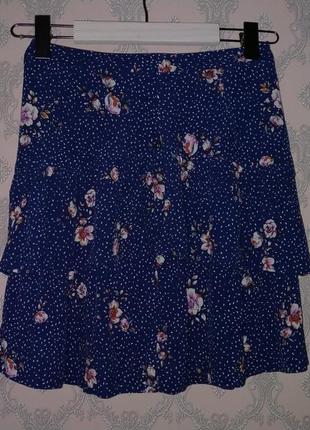 Женская юбка caroll синяя с цветами