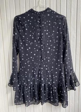 Мини-платье черное со звездами hm🥰🥰🥰3 фото