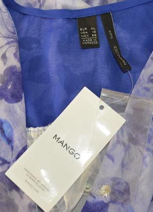 Брендовая фиолетовая шифоновая блуза mango марокко принт цветы этикетка3 фото