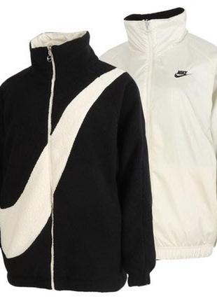 Шерпа куртка двусторонняя nike swoosh logo оригинал размер l