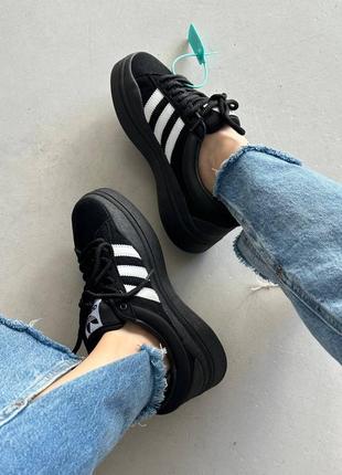 Унисекс стильные adidas campus x bad bunny black white лучшее качество