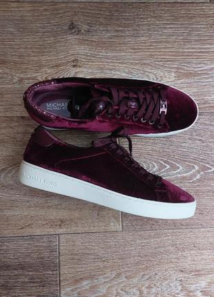 Бархатные слипоны michael kors irving бордовые