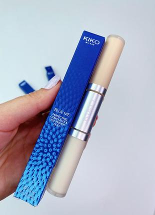 Консилер kiko milano  blue me perfecting concealer & eye primer duo. консилер під очі. праймер для макіяжу