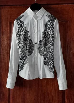 Рубашка женская приталенная just cavalli винтаж белая сорочка cavalli дизайнерская рубашка