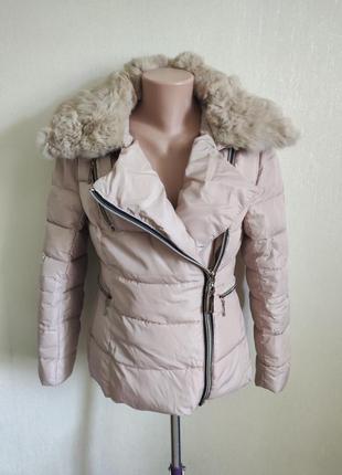 Женская демисезонная курточка с натуральным мехом1 фото