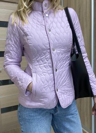 Новая розовая сиреневая курточка стеганная пиджак5 фото