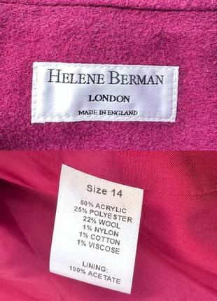 Стильное прямое пальто бордовое бургунди helene herman8 фото