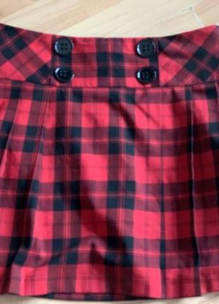 Модная юбка шотландка, в складку,в стиле аниме1 фото