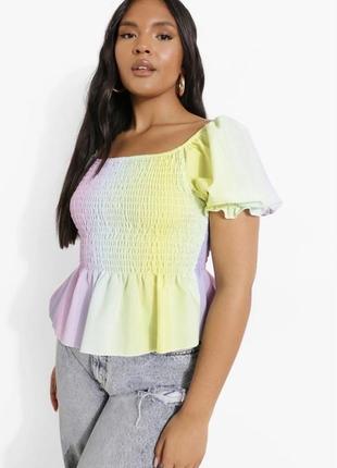 Різнокольорова блуза boohoo xl-2xl