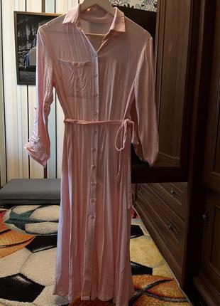 Легкое розовое платье из батиста , размер 466 фото