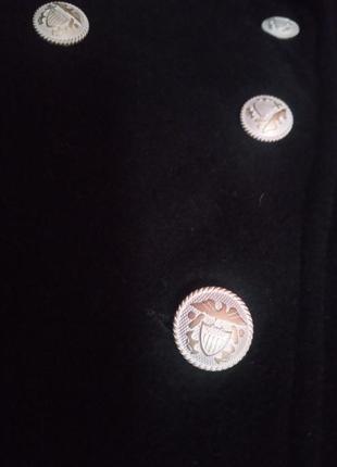 Винтажное двубортное пальто, шерсть, классическое, базовое4 фото