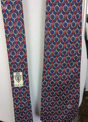 Шовкова краватка gucci з принтом3 фото