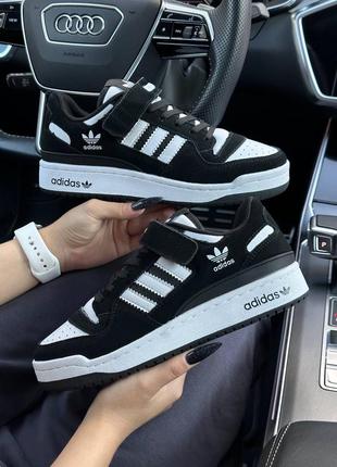 Жіночі кросівки adidas originals forum 84 low black white suede