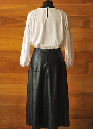 Черная кожаная юбка с пуговицами миди женская only, размер s3 фото