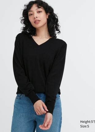 Джемпер из тонкой шерсти мариноса uniqlo