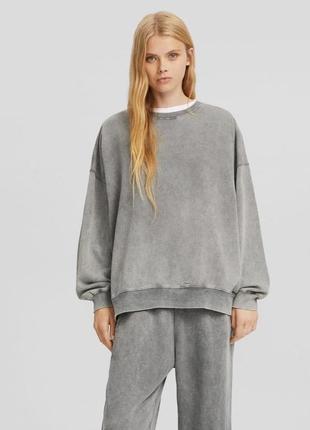 Трендовый вареный выстиранный свитшот oversize3 фото